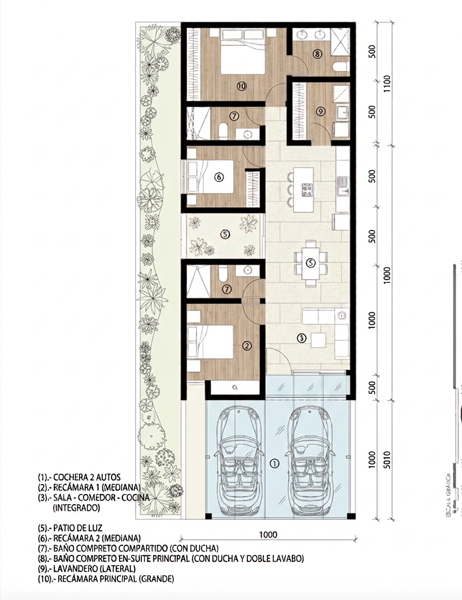Planta arquitectónica del townhouse
