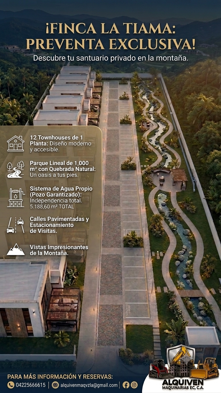 Finca La Tiama — vista aérea del desarrollo